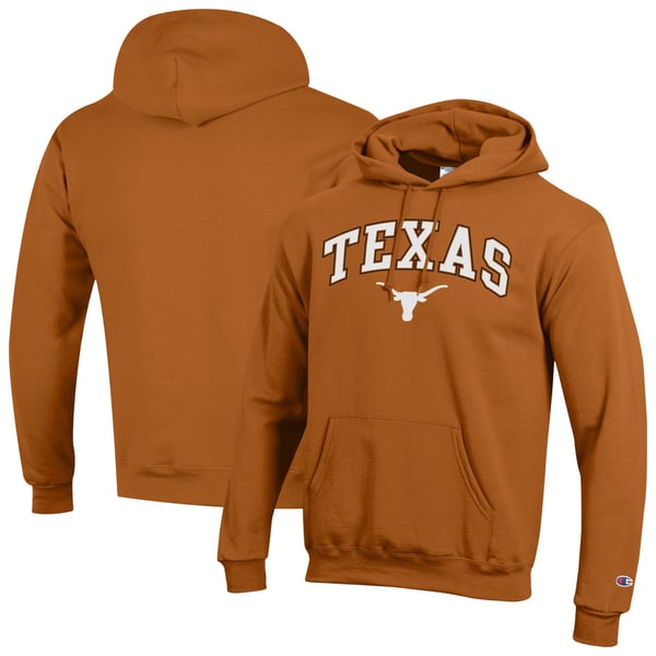 Men’s Champion Texas Orange Texas Longhorns Arch Over Logo Pullover Hoodie
